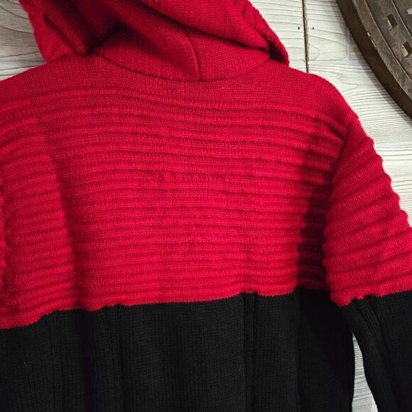 Black Pharaoh Wool Blend Sweater Cardigan Mens XXL NWT Red Black - Picture 11 of 11